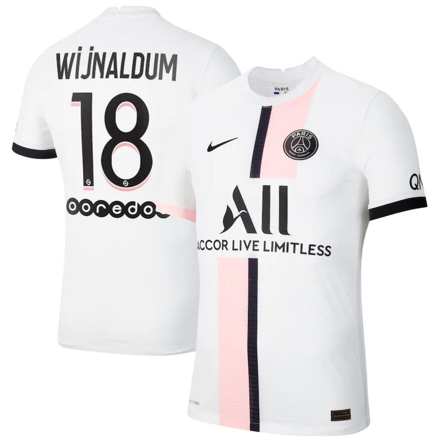 2021/22 Maillot PSG Extérieur Away Kit Soccer Jersey with Wijnaldum 18 printing